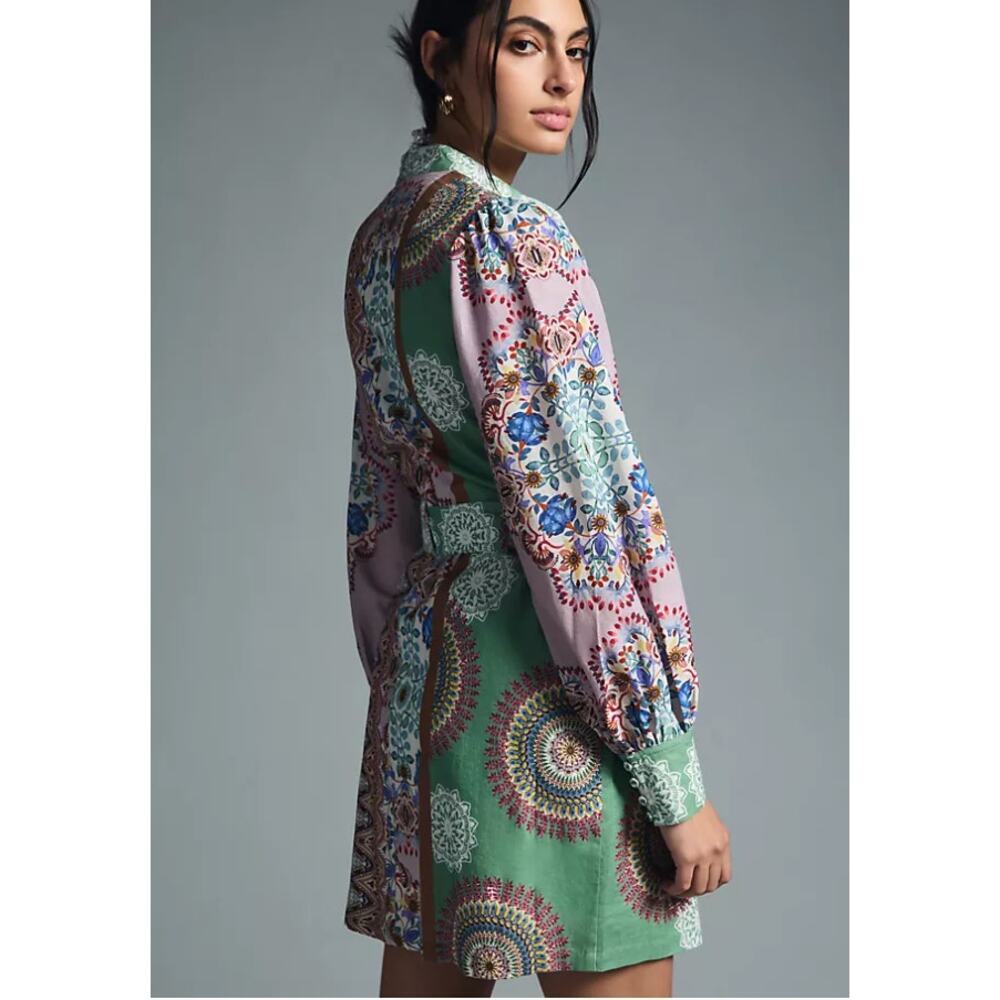 Anthropologie x Kachel Buttondown Mini Dress Multicolor Size L NWT - Picture 4 of 12